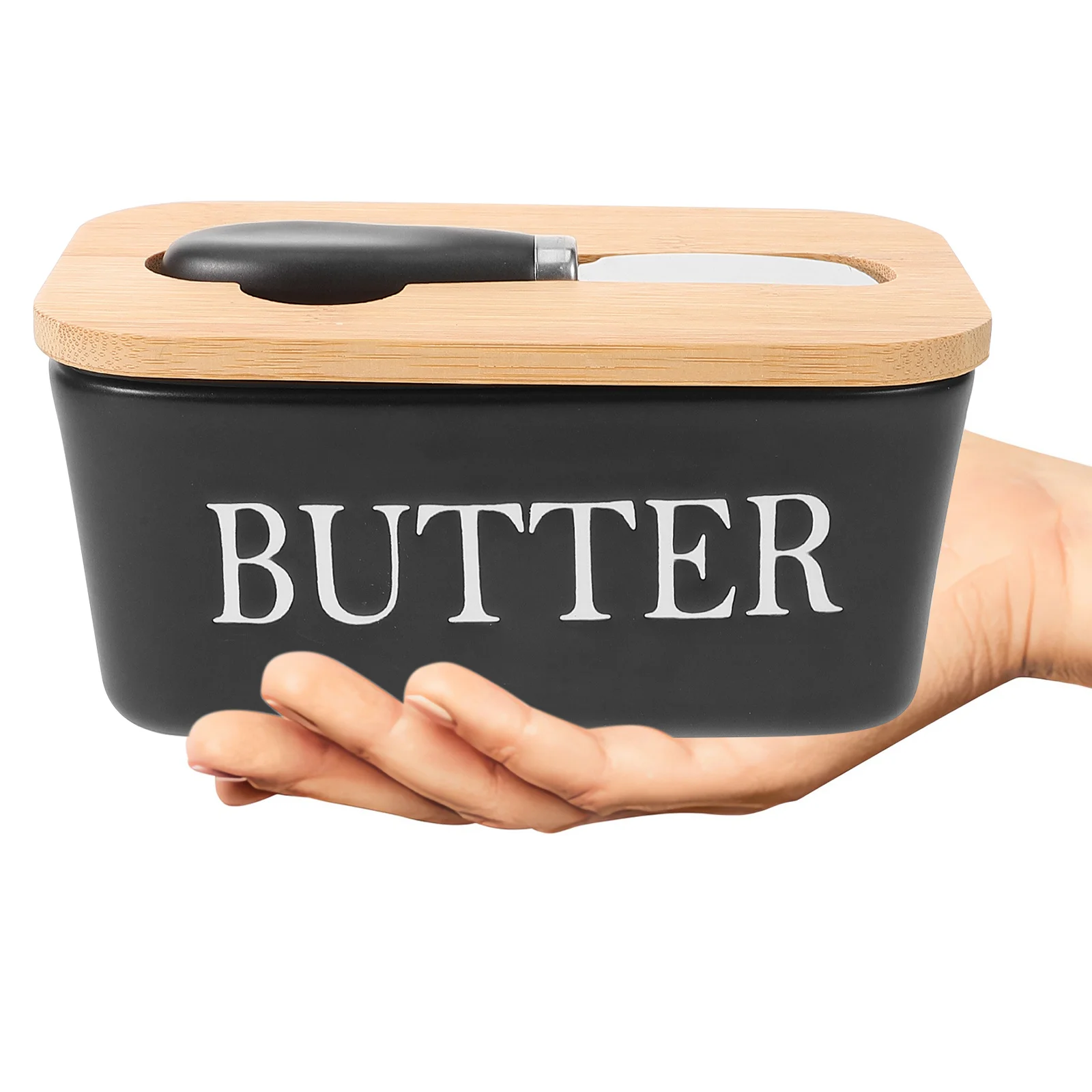 

1 set Kitchen Butter Holder Reusable Ceramic Cheese Dish Household Container Smooth Easy Clean Storage Serving Snacks Restaurant