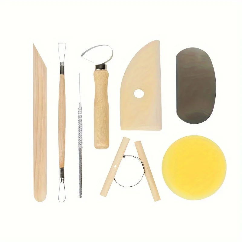 8Pcs/Set Clay Tools DIY Ceramics Molding Tools Wood Knife Pottery Tool Set Clay Sculpting Kits Carving Ceramic Tools Practical