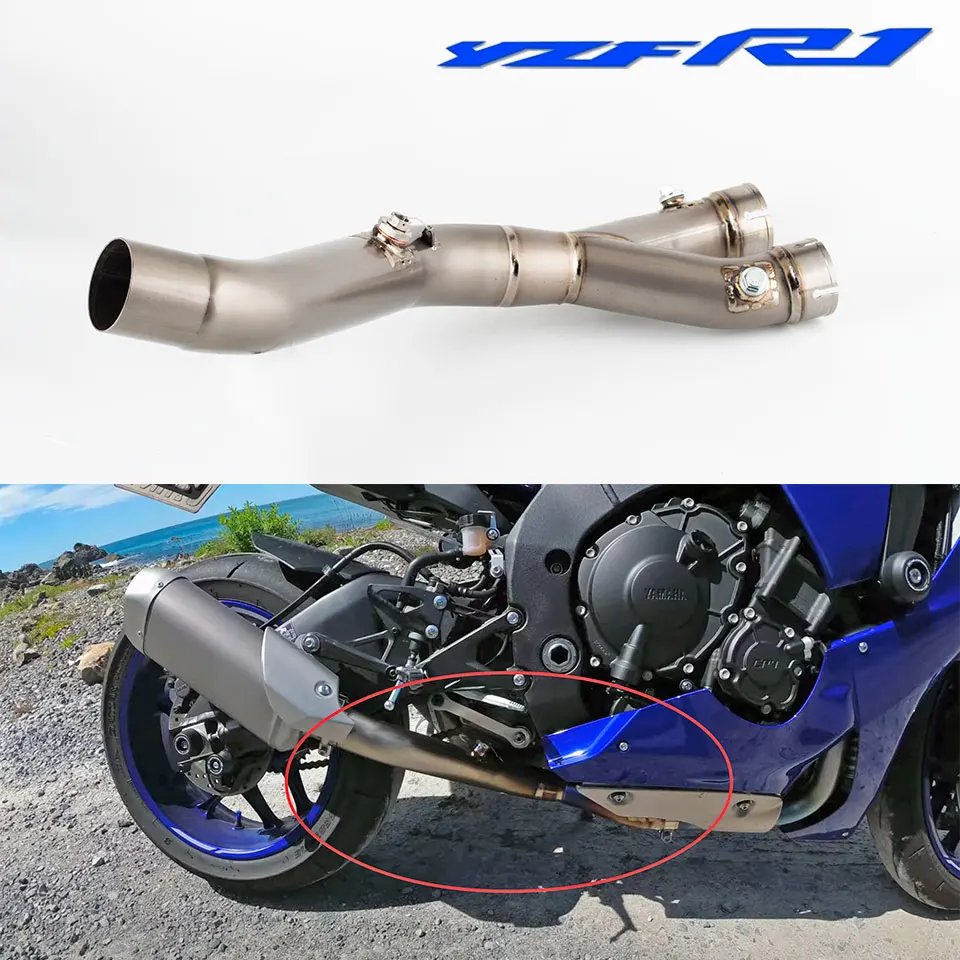 

Motorcycle muffler exhuast system link pipe for Yamaha YZF R1 / R1S / R1M 2015 - 2025 yfz R1 exhaust R1 muffler R1 link pipe