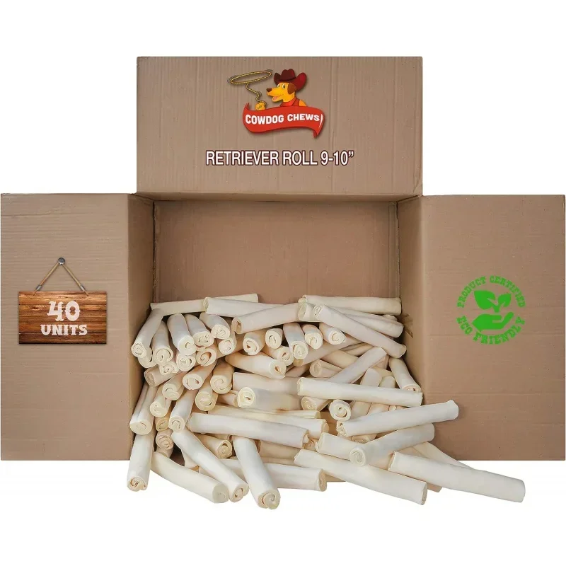 Retriever roll 9-10 inch All Natural Rawhide Product (40)