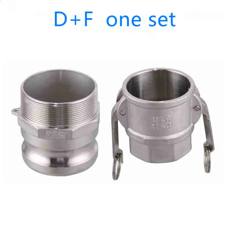 

D+F one set of Camlock Fitting Adapter Homebrew 304 Stainless Steel Connector Quick Release Coupler 1/2"3/4"1” 1-1/4"1-1/2"