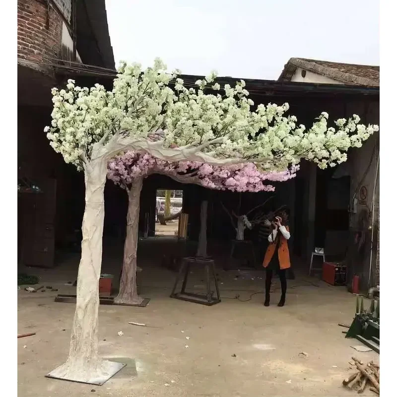 Picture 7: Artificial Cherry Blossom Tree for Big Plant Trees Wedding Decoration Plastic Flowering Tree for Event and Home Decor