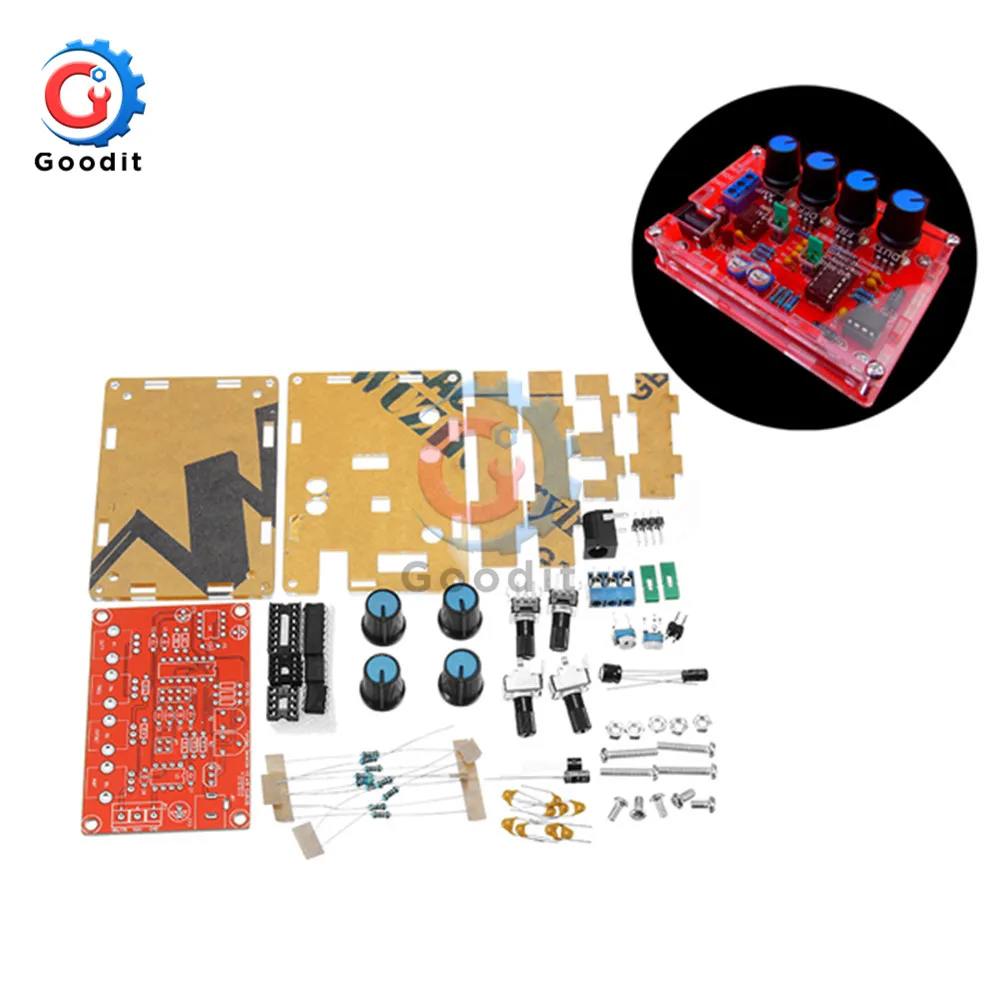 ICL8038 Signal Generator DIY Kit Output 5Hz~400kHz Adjustable Frequency Amplitude Sine Triangle Square Sawtooth