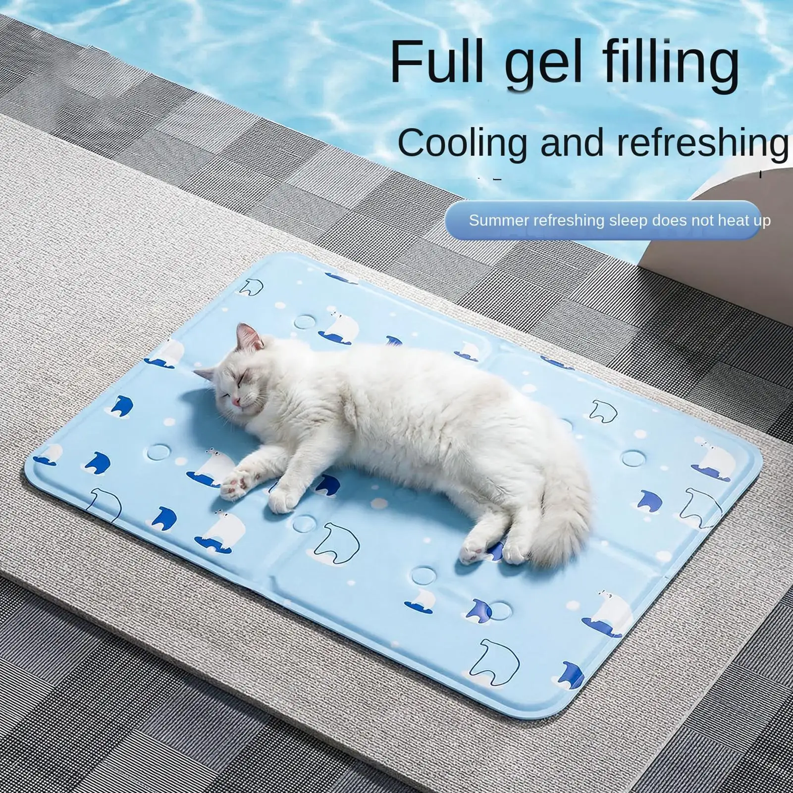 Dog Cooling Pad Non-Slip Waterproof Animals Blanket Indoor Dog Cooling Gel Pad for Small Medium Breeds Sleeping Camping Travel