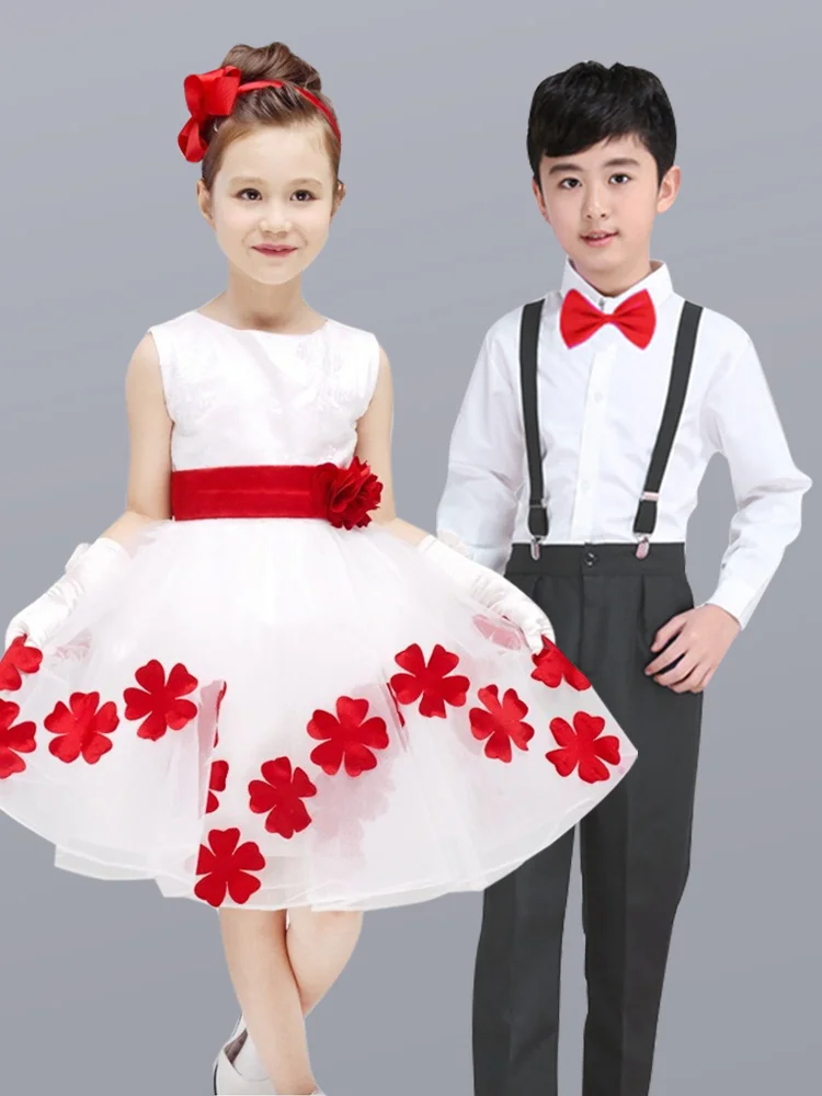 Children's performance clothing on male and female Children's dance, fluffy gauze skirt, primary school students' costume jazz