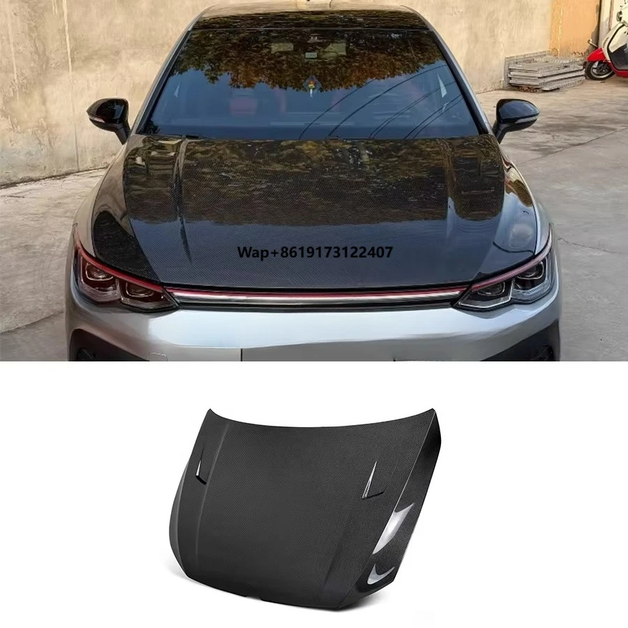 

For Golf 8 GTI R-line High Quality Carbon Fiber Hood Front Bumper Engine Hood Bonnet Cover Car Bodykit