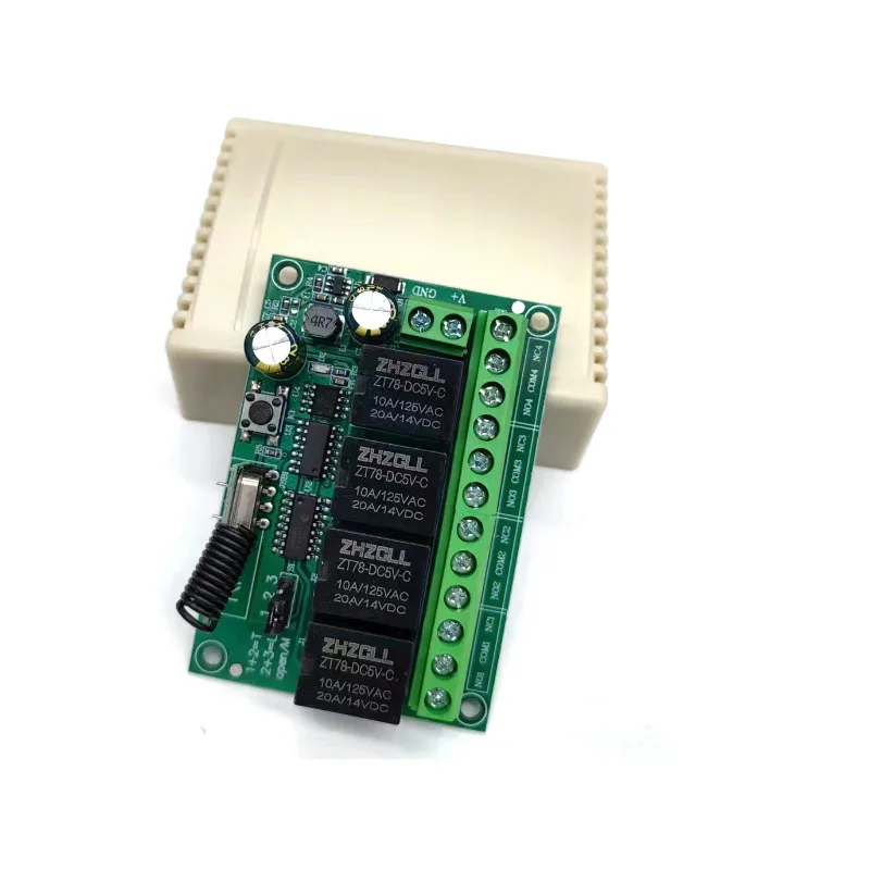 Universal Wireless Remote Control Switch DC 12V 4CH Relay Receiver Module With 4 Channel RF 433 Mhz Transmitter