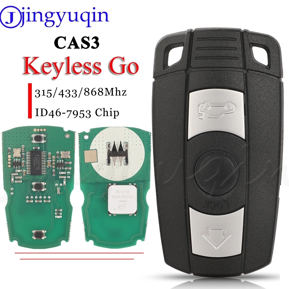 JYQ 315/433/868MHz Keyless-Go Remote Smart Key For BMW 3/5 Series CAS3 X5 X6 Z4 E70 Car ID46 Pcf7953 Comfort Access Hands Free