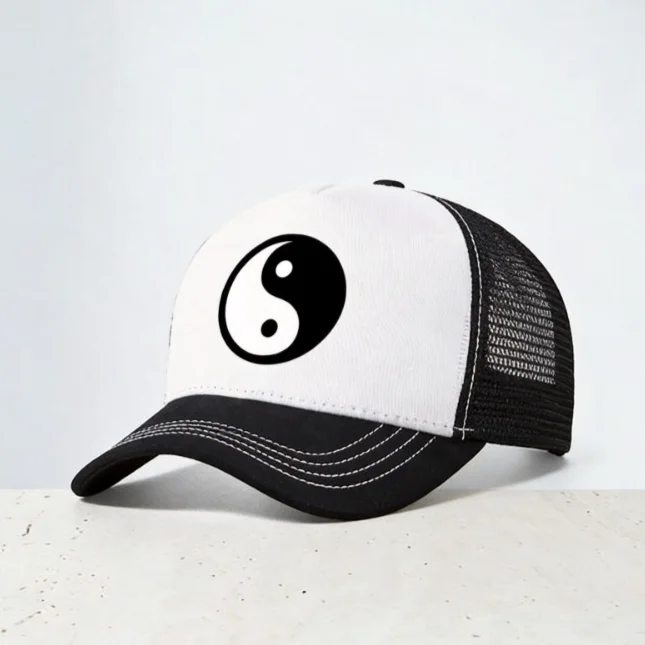 Martial Arts Yin and Yang Gossip baseball cap Men Women Trucker Caps adjustable mesh breathable Snapback hats