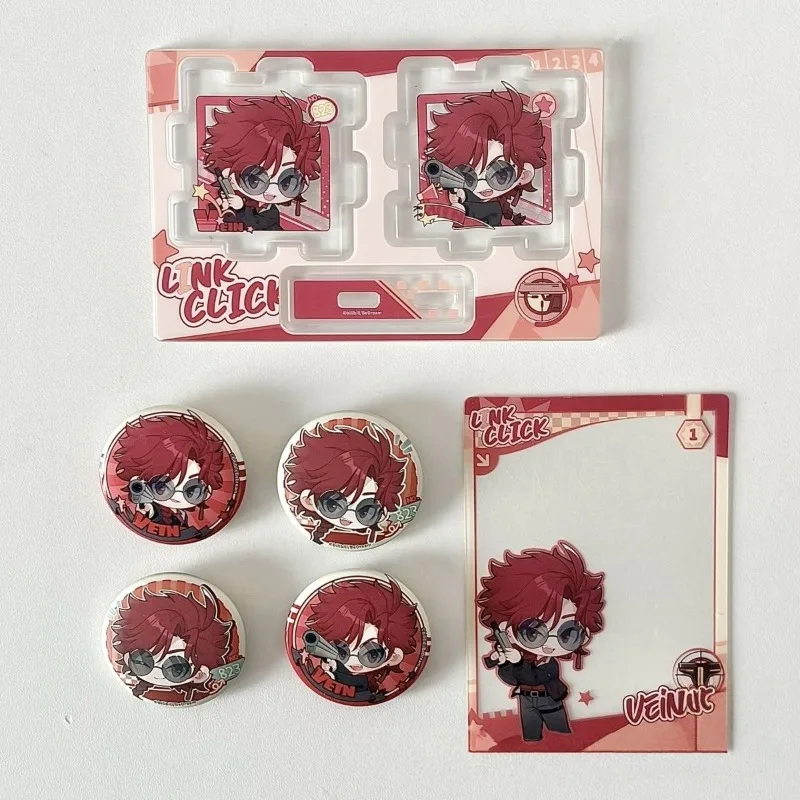 Link Click BadgeCharles Lucas Anime Peripheral Cute Creativity Sports Games Battle Series Mini Badge A Set of Four New Gifts