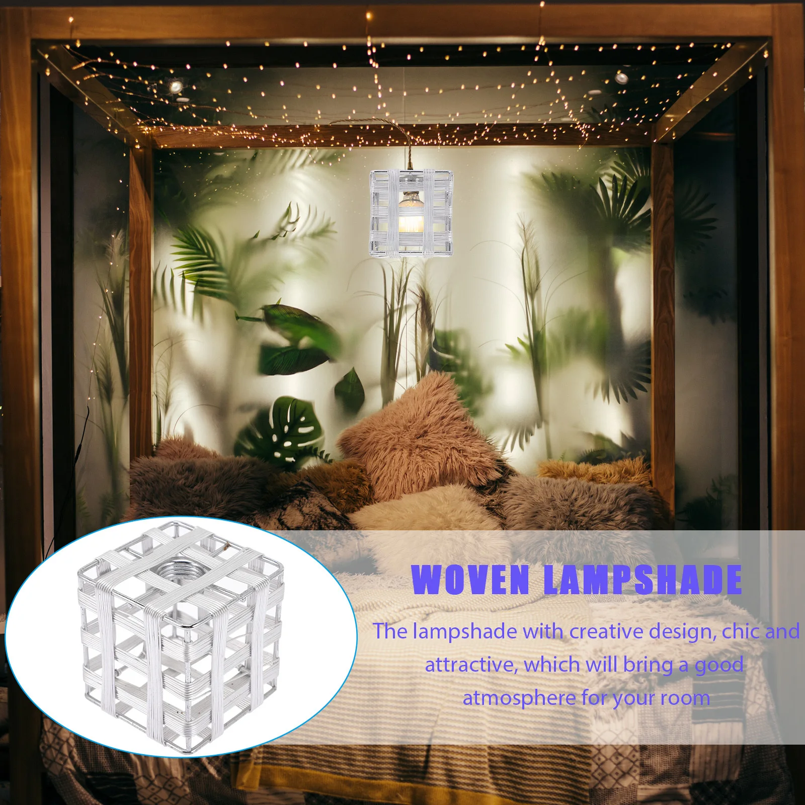 

Small Lamp Shade G9 Base Indoor Light Cover Household Metal Pendant Lighting for Ceiling Wall Floor Modern Aluminum Weaving