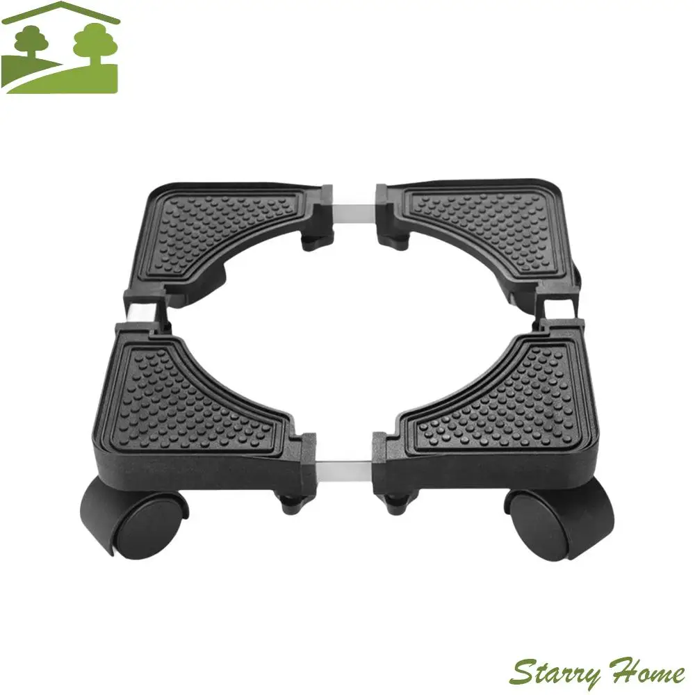 

Регулируемая универсальная мобильная стойка на колесах, 4-блокирующиеся колеса, выдвижной держатель для стиральной машины, шумоподавление, нескользящий