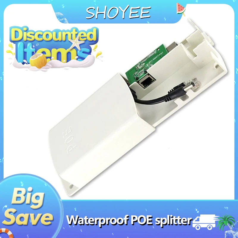 New Waterproof POE Splitter IP67 48V to 12V IEEE 802.3af/at Adapter for Outdoor IP Camera CCTV Security System
