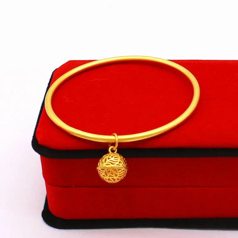 Ancient law inheritance improvement gold lotus lotus bracelet does not fade gold plated Jewelry plain ring wedding bracelet