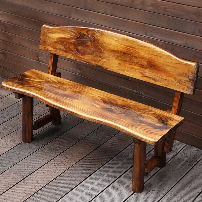 Outdoor park chair preservative wood bench stool outdoor open-air courtyard backrest leisure strip