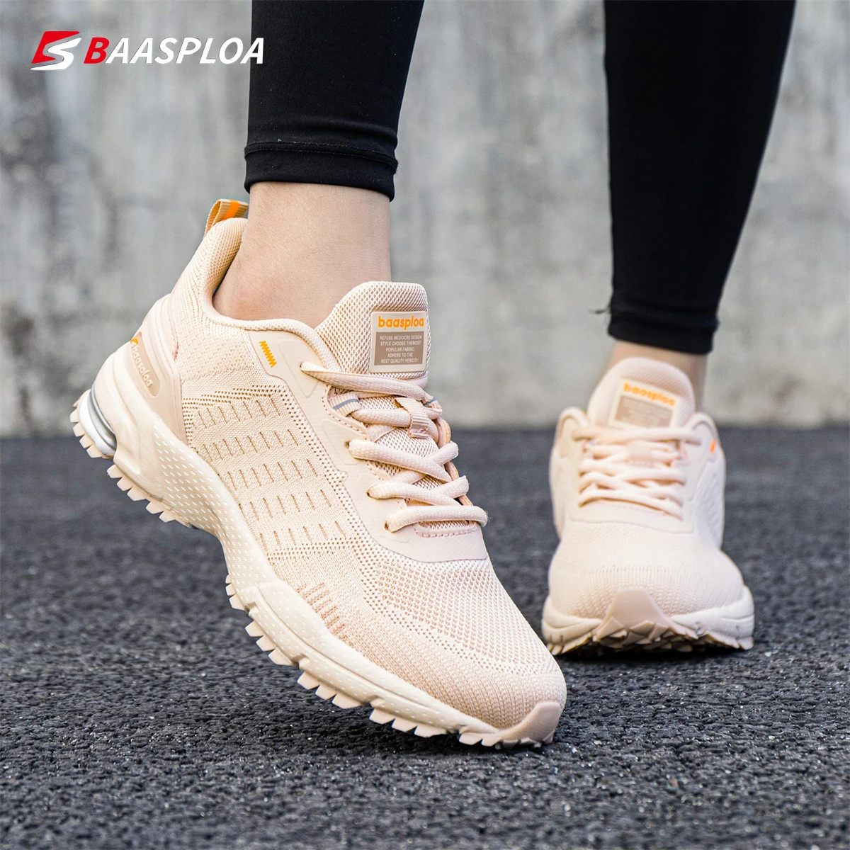 Baasploa Women Sport Shoes Fashion Lightweight Running Shoes Women Breathable Mesh Casual Sneakers Non-Slip New Arrival