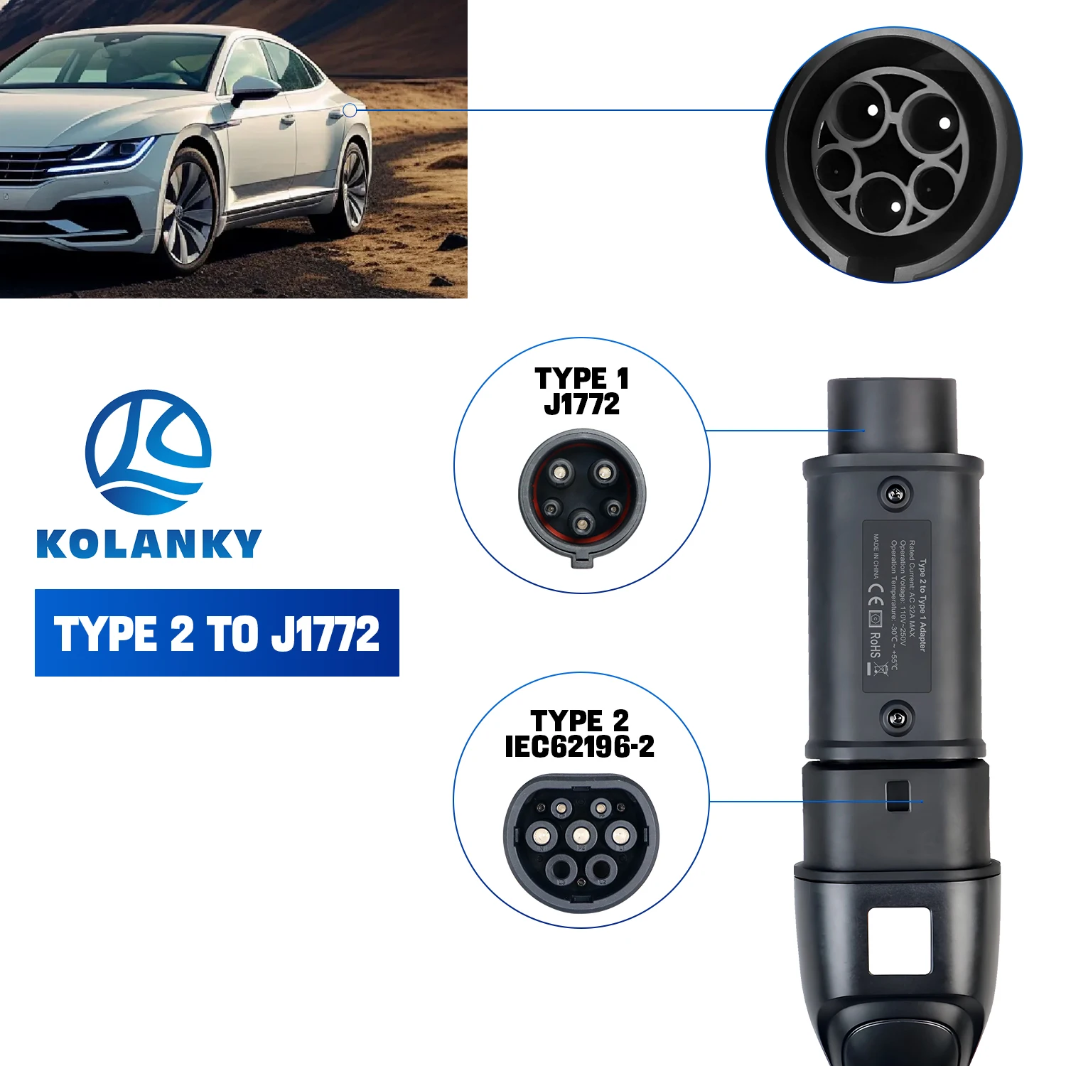 GOODCELL IEC 62196 Typ 2 zu Ty – Ev Charger Adapter Bewertung und Preis