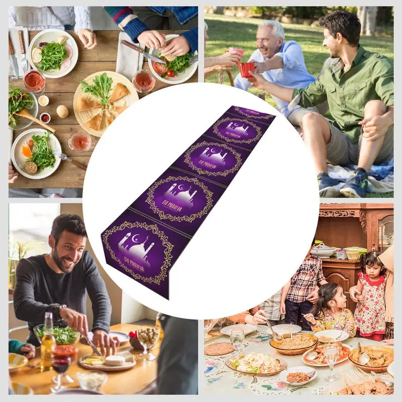 EID Mubarak настольная дорожка раньше для дома скатерть Рамадан кареем Eid Al Adha подарки исламское мусульманское драгоценное украшение