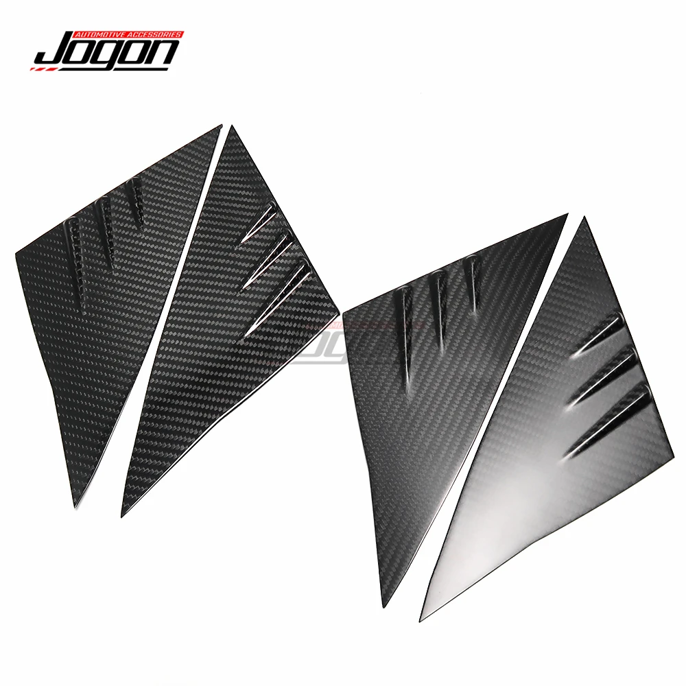 Carbon Fiber Exterior Window A-Pillars Side Window Triangle Anti-Wind Cover Trim For Tesla Model 3 Y 2017-2021 Car Accessories