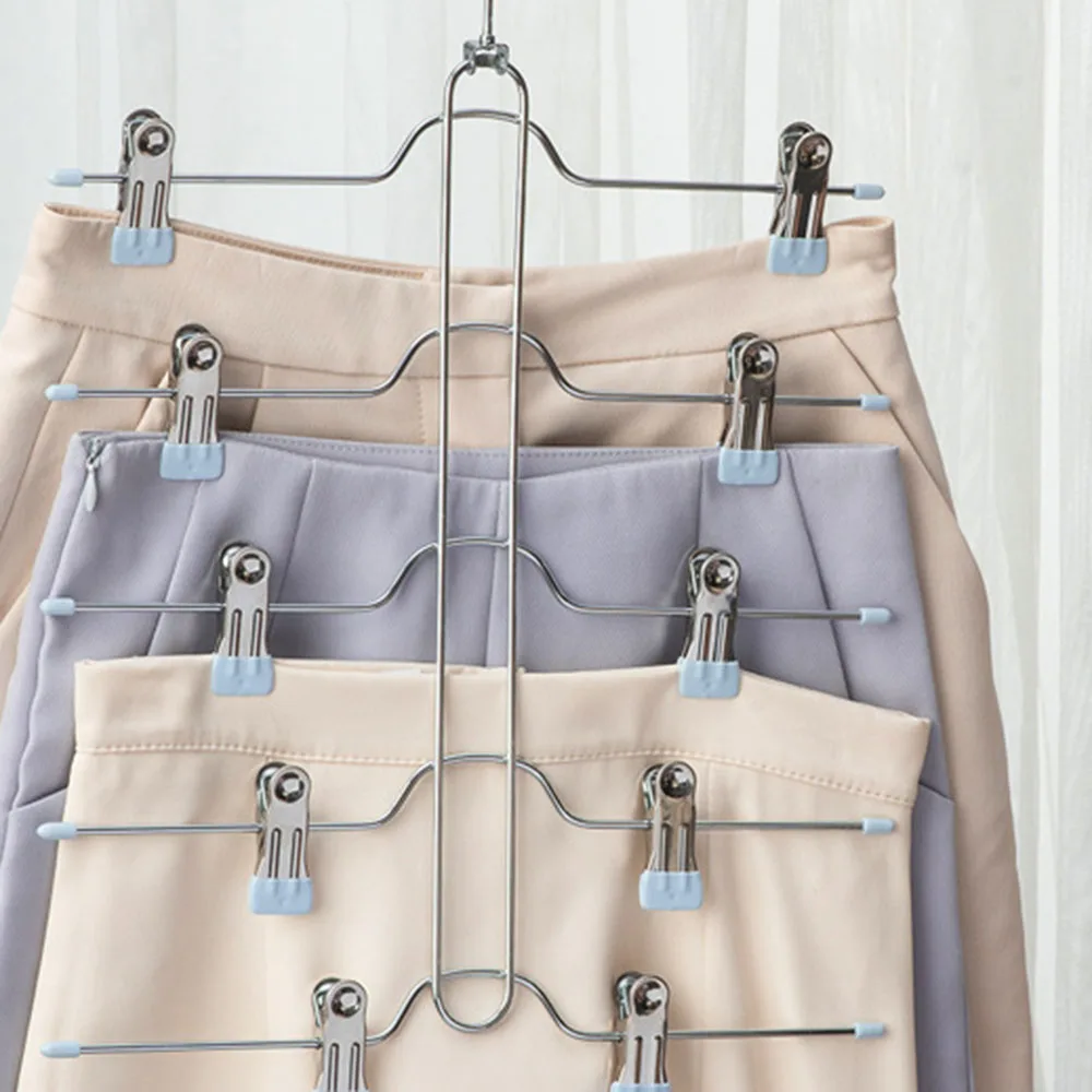 

Practical Clothes Drying Holder Multi-layer Large Capacity Pants Clip Rack For Bedroom