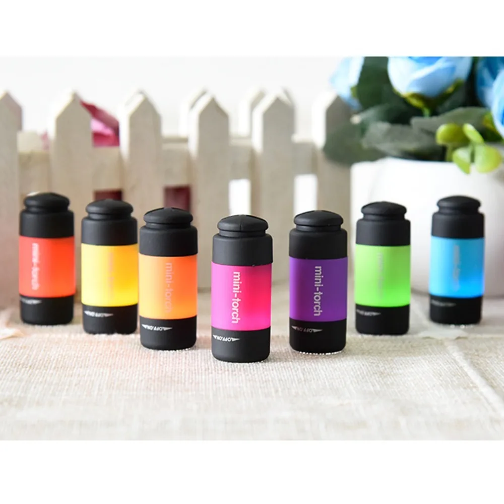 Stable Output ABS LED Flashlight USB Rechargeable Water Resistant Keychain Light Multi Color Super Bright Portable Light Home