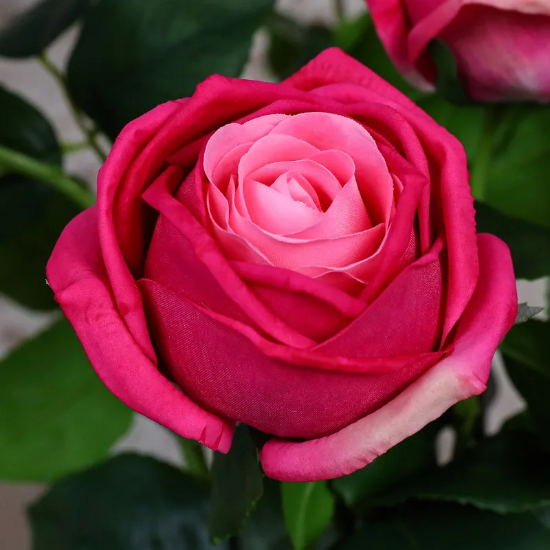 5/6 Stück Künstliche Rosenknospen Realistische Seidenblumen Hochzeitsdekoration Rosa Edelstein-Rosen Simulationsblumen Gartendekoration – Detail 6