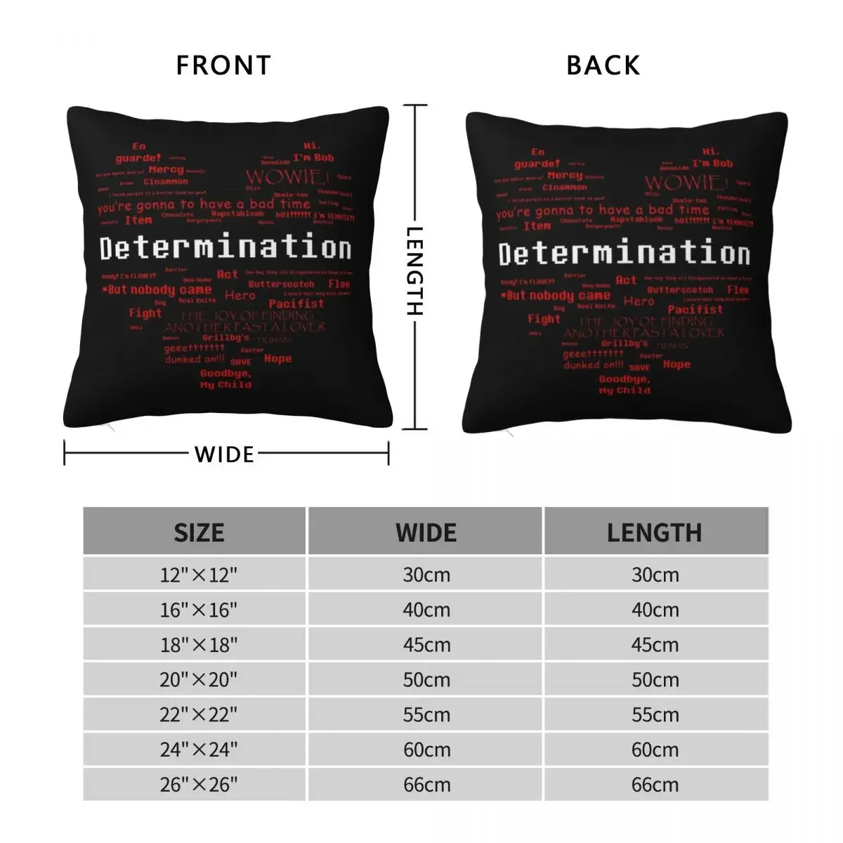 Undertale Word Heart Throw Pillow luxury sofa pillows anime girl home decor items