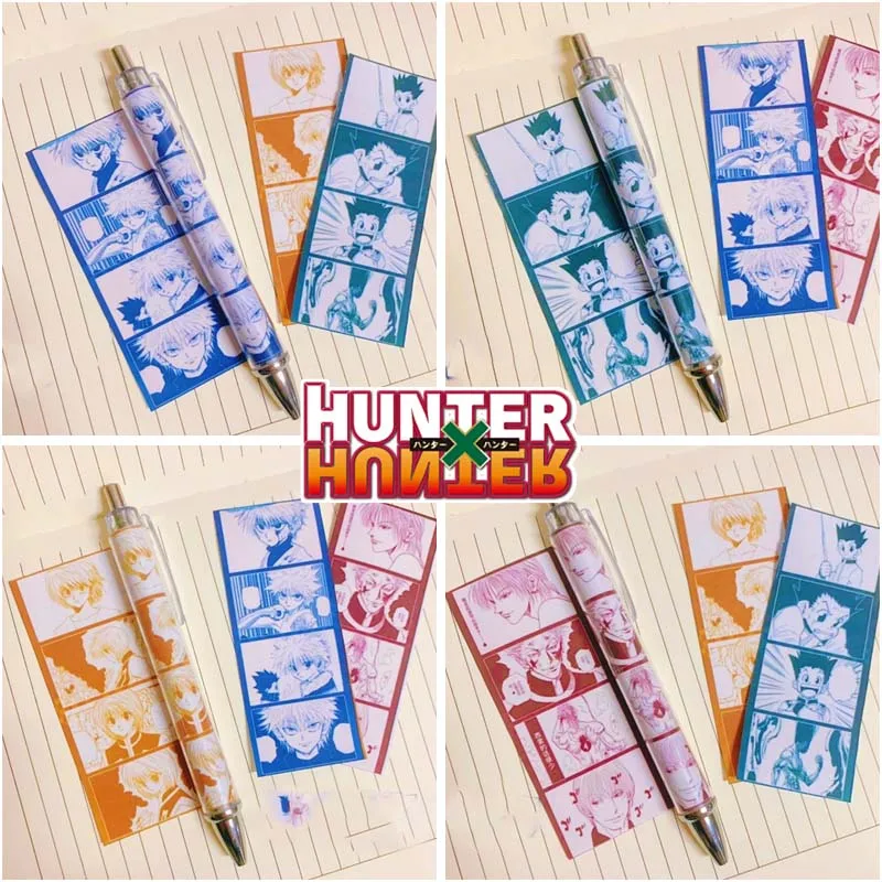 

Гелевые ручки HUNTER X HUNTER серии аниме, выдвижная шариковая ручка, большая емкость, 0,5 мм, черная шариковая ручка, школьные принадлежности, подарки