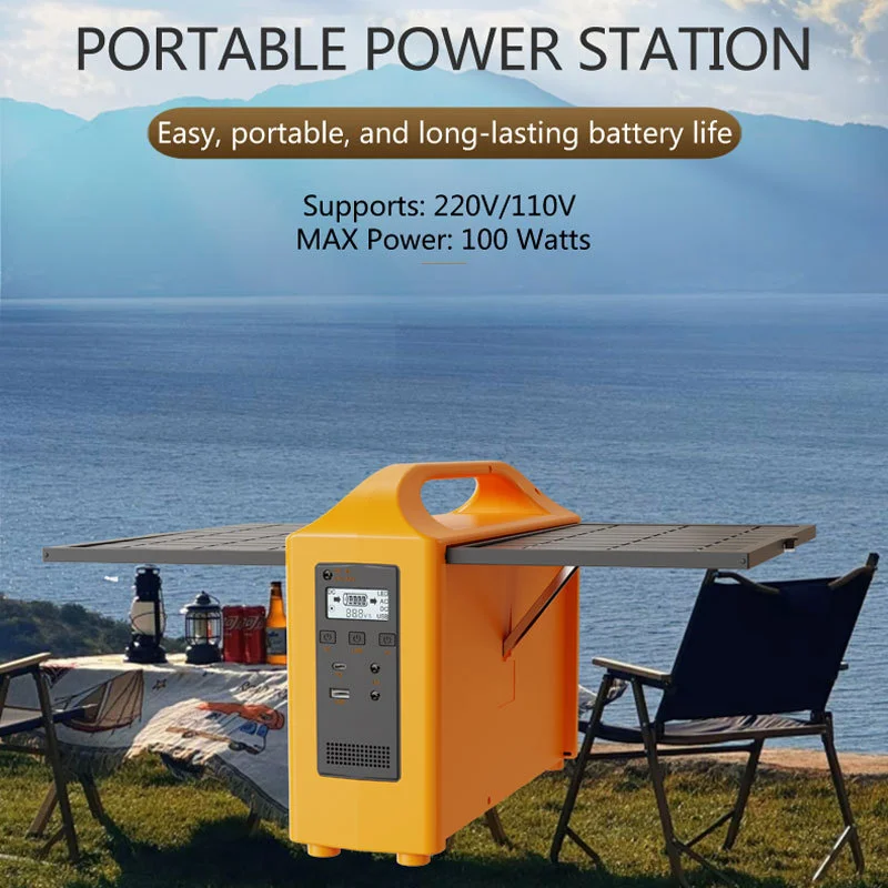 Estación de energía de 76,8Wh, batería LiFePo4, generador Solar de 100W, almacenamiento, Banco de energía de 220V/110V con Panel Solar para viajes de acampada