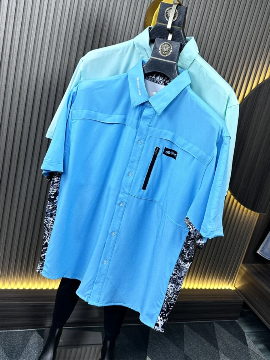 

Qui Dry Outdoor Fiing irt Мужская свободная повседневная свободная посадка Дышащая защита от солнца Эластичная рабочая одежда большого размера irt