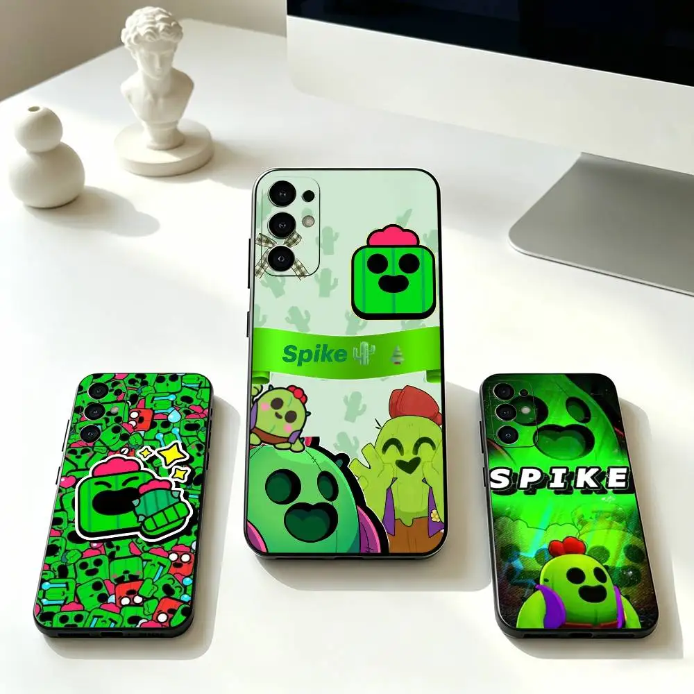 Spike B-Brawl-Game Stars  Phone Case For Samsung S25,S24,S21,S22,S23,S30,Ultra,S20,Plus,Fe,Lite,Note,10,Black Cover