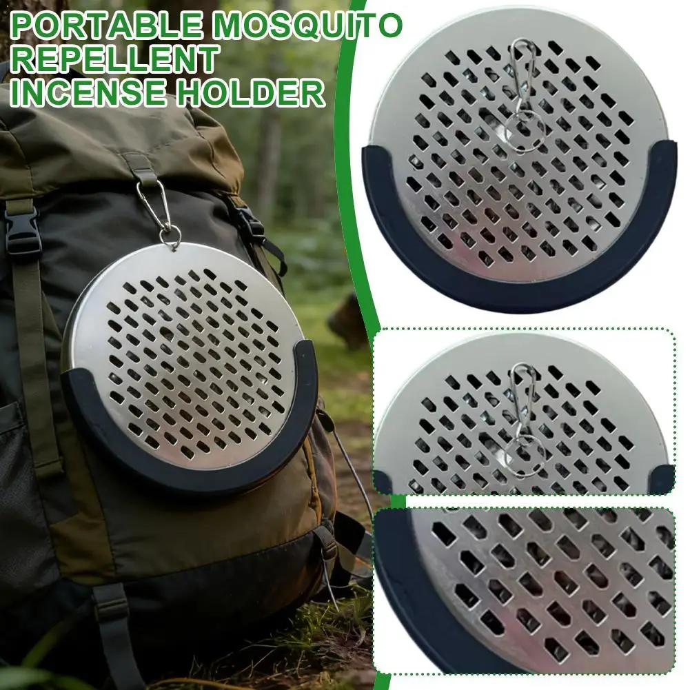 Outdoor Camping Aluminum Alloy Mosquito Coil Holder Portable Hanging Mosquito Incense Stand Fix Tray for Tent Hiking BBQ