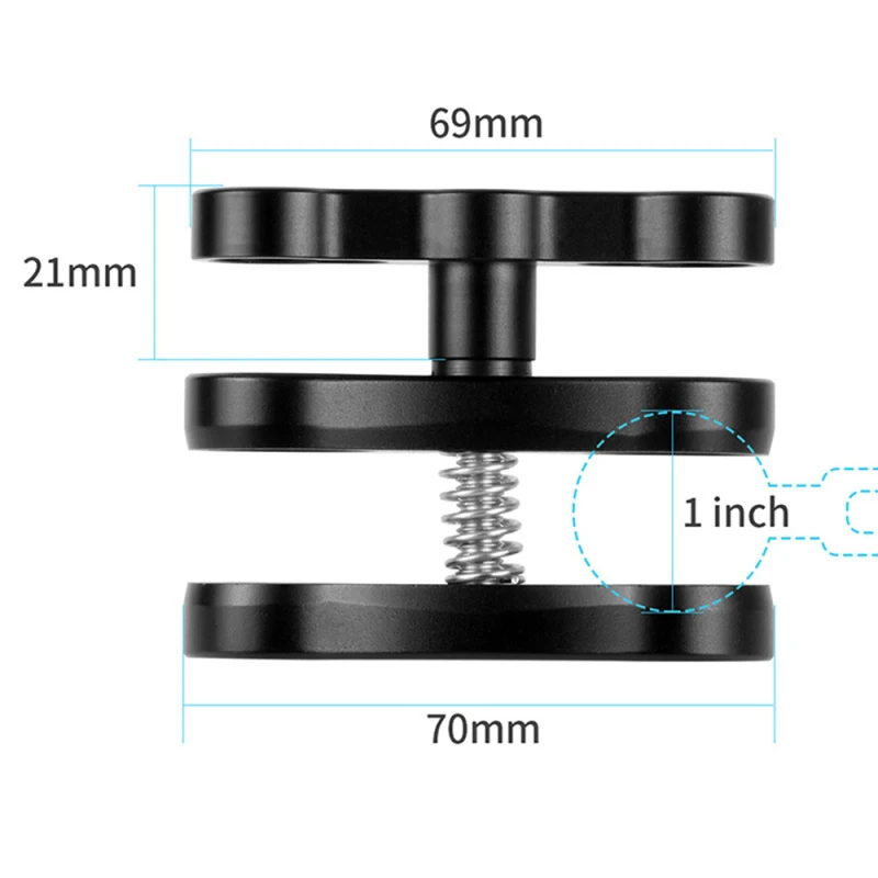 Morsetto a sfera da 1 pollice in lega di alluminio per supporto per fotocamera subacquea per immersioni subacquee