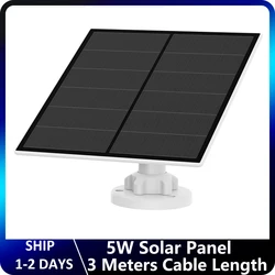 Panel Solar de 5W con Cable de 3M, 10 pies, Compatible con batería recargable, cámaras, Banco de energía, teléfono móvil con Micro USB tipo C