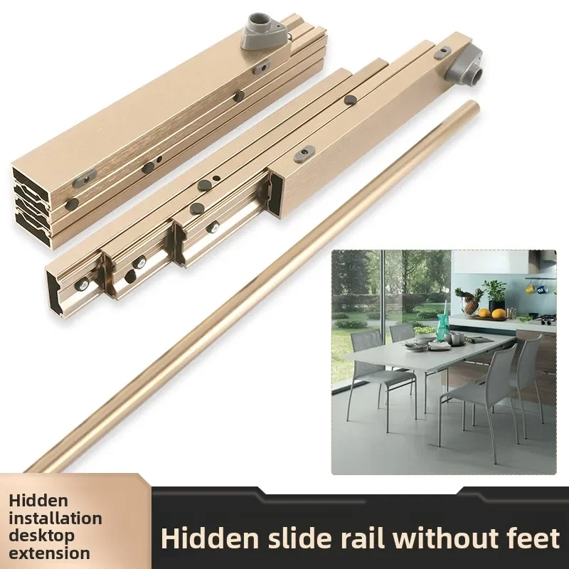 Cabinet Drawer Drawer Dining Table Slide Rail Kitchen Extension Island Accessories Pull Folding Telescopic Dining Table