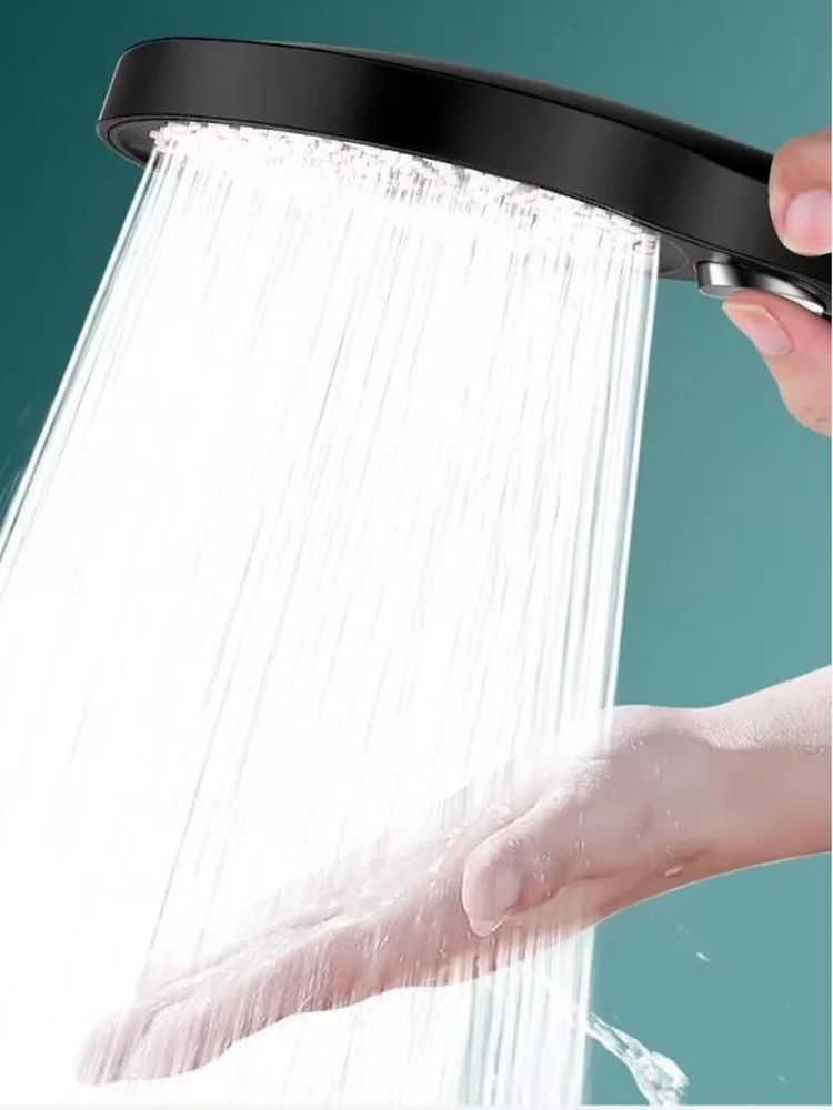 

Большая панельная насадка для душа высокого давления, 13 см, черная, 3 режима, водосберегающая Распылительная насадка, массажный дождливый душ, аксессуары для ванной комнаты