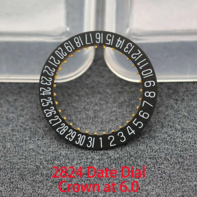 قرص عجلة تاريخ الحركة ETA 2824 لحركة ميكانيكية أوتوماتيكية 2824 تاريخ اليوم عند 3.0/6.0 تاج عند عجلة بيضاء وذهبية وسوداء #3