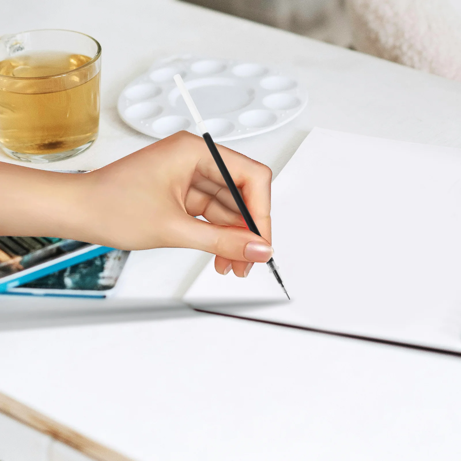 100Pcs 0.5mm Black Pen Refills Smooth Quick Dry Ink for Students Office Exams Signatures Pen Refill Black Pens Refills