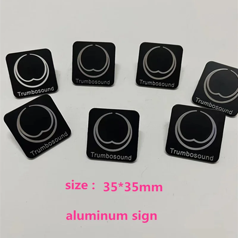 Universal Turbosound Metal Aluminium Signage Sign OEM LOGO Nameplate For Audio Amplifier Speaker Loudspeaker Horn 40*40 35*35 mm