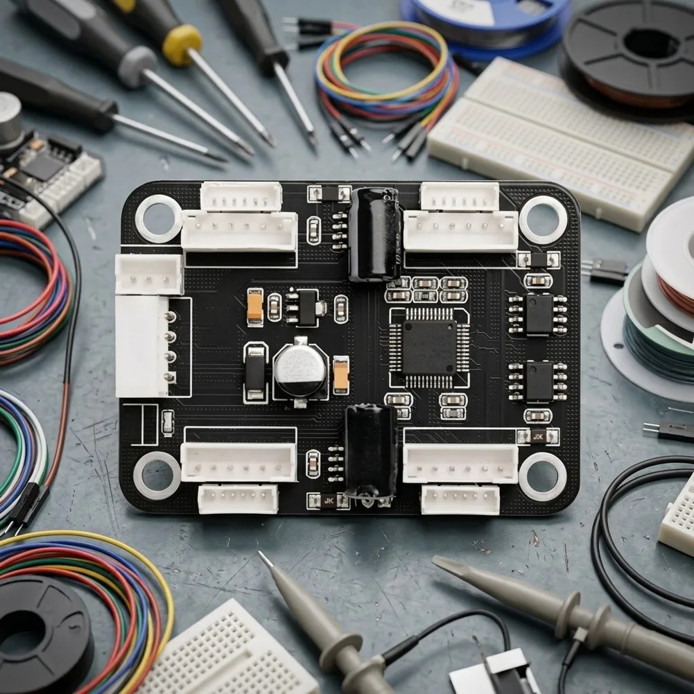 For DIY Electronics Competitions 4-Channel Encoder Driver Encoder Motor Driver Module Motor Driver Integrated Voltage Regulator