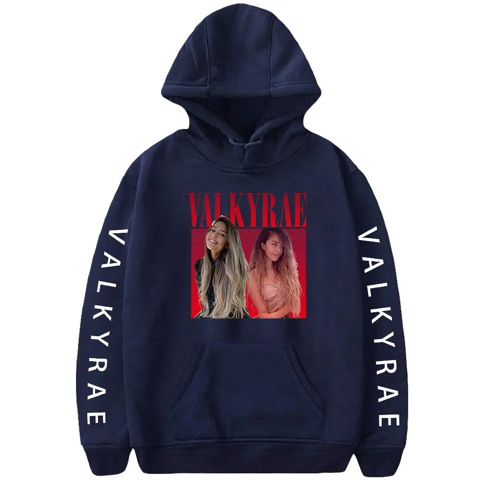 

2026 Valkyrae Merch Hoodie Long Sleeve Pullover Women Men Tracksuit Harajuku Streetwear 90s Social Star Fashion Clothes Plus