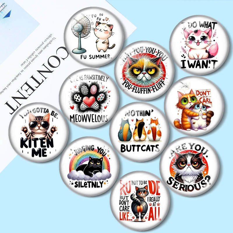 

Funny Black Cat 12/18/20/25mm glass cabochon bracelet pendant rings for jewelry demo earrings back Making findings