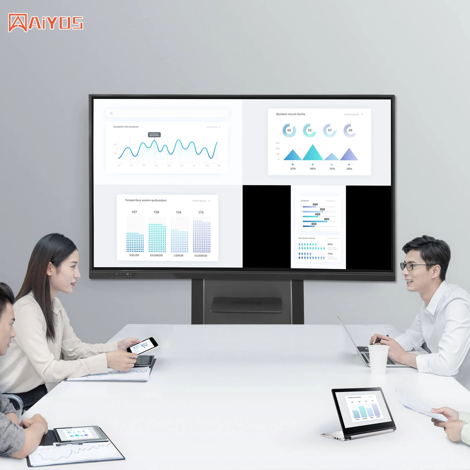 43 Inch Smart Board Touch LED Screen Electronic Writing Board Smart Blackboard for Conference Indoor Use
