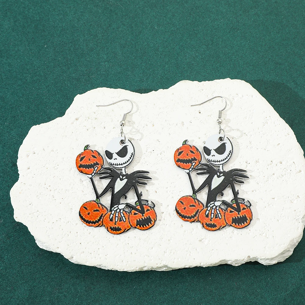 Disney The Nightmare Before Christmas Earrings Cartoon Figure Jack Skellington Earrings Halloween Gifts