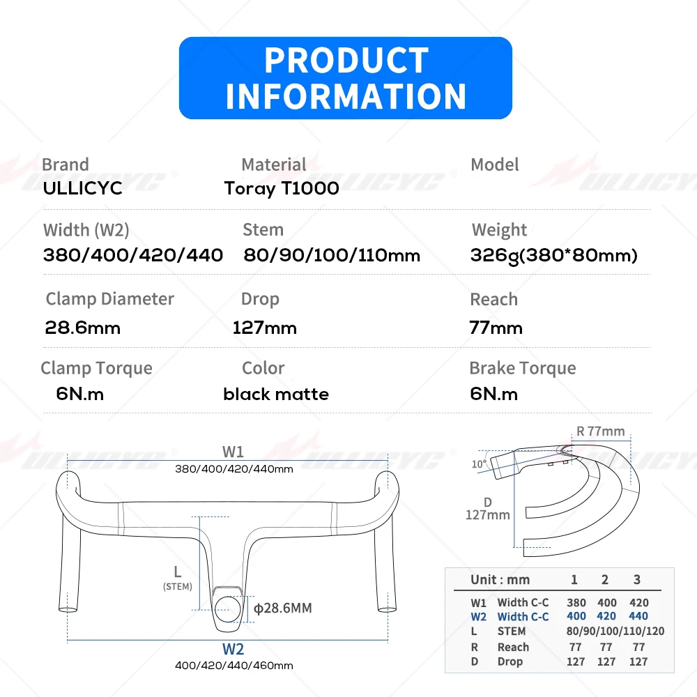 No Logo Bike Integrated Carbon Handlebar Fully Internal Routing Road Bicycle HandleBar 28.6MM Matte Black Bicycle Accessories