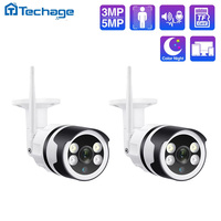 Techage 1pc 3MP 5MP WiFi IP Camera H.265 P2P Metal 2-way Audio Human Detected CCTV Wireless Security Camera Surveillance Outdoor
