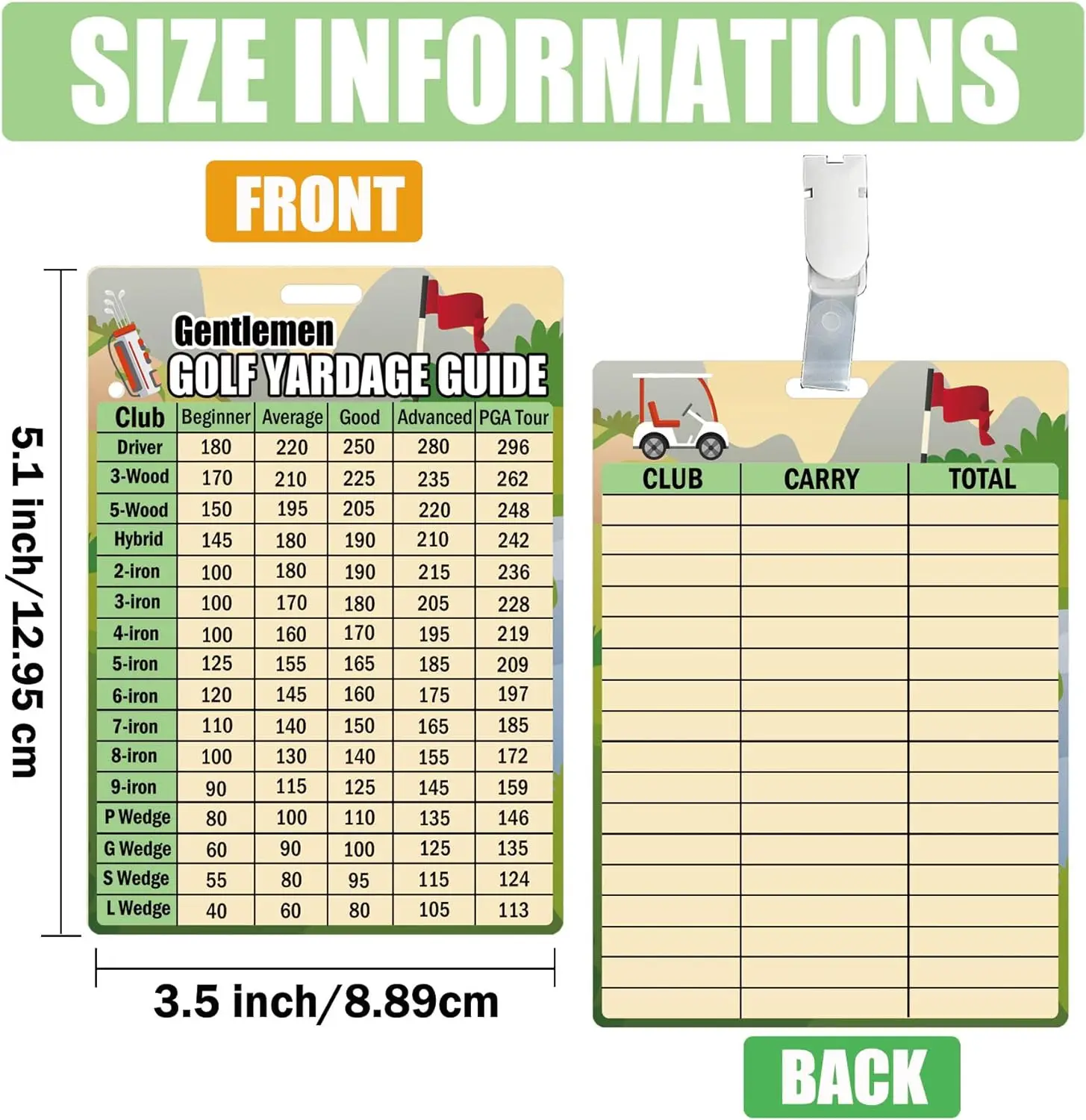 4 шт., карта для гольфа