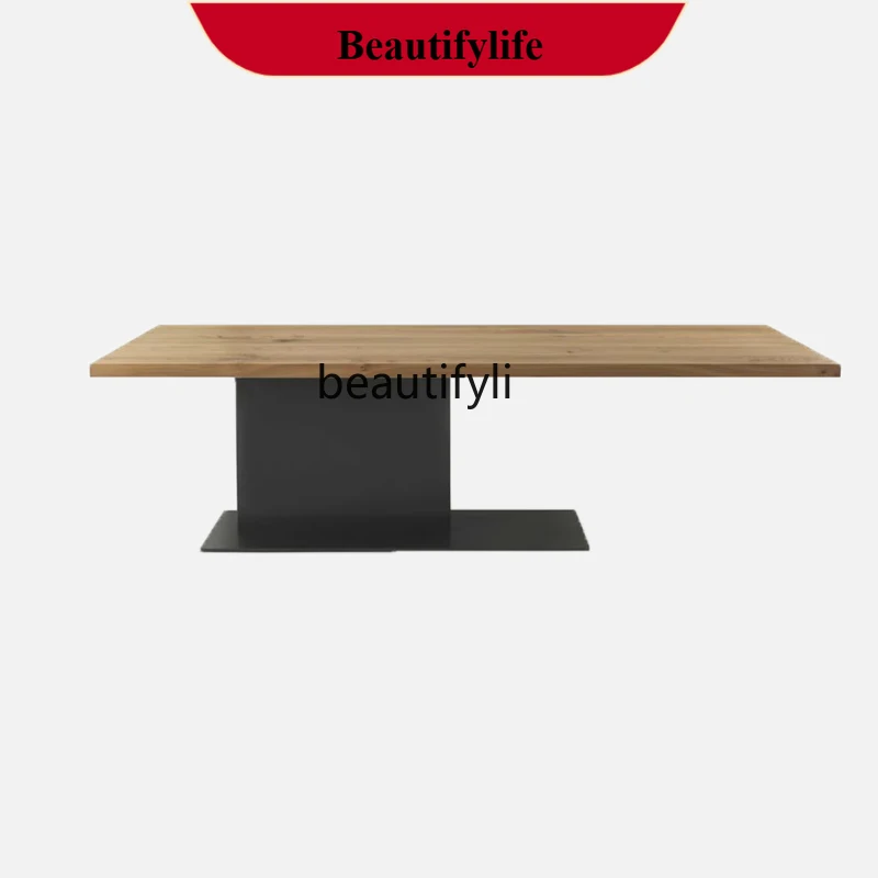 z183  Nordic householdwood grain rock slab dining table, light luxury, modern simple floating island, Italian rectangular din