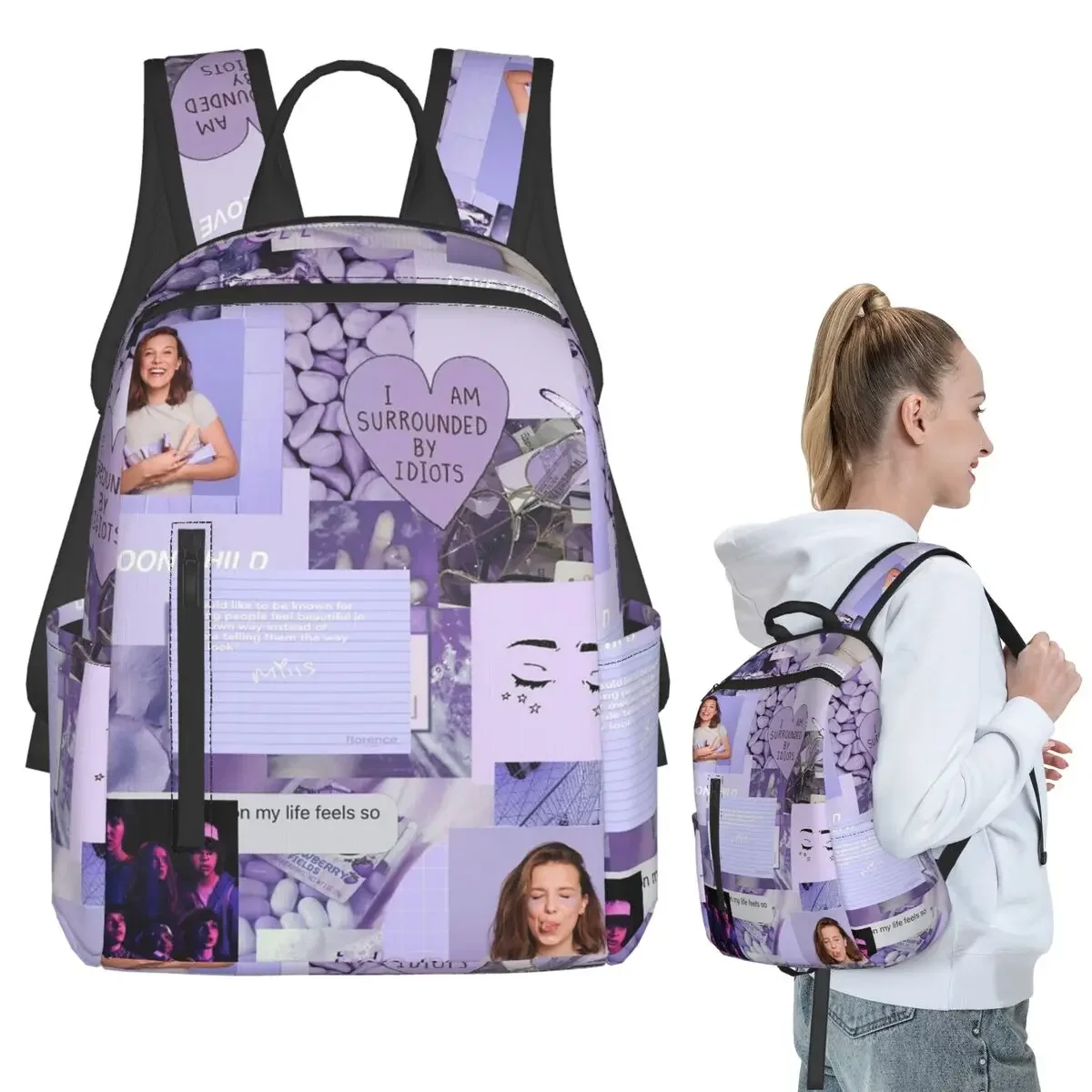 Florence By Mills Millie Bobby Brown Backpack Student BookBag Children School Bag Computer Shoulder Bags Men Women