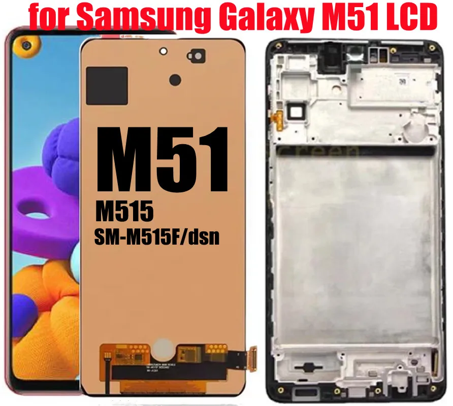 M515 LCD for Samsung Galaxy M51 LCD SM-M515F/DSN display M515 M515F LCD screen touch sensor and digitizer